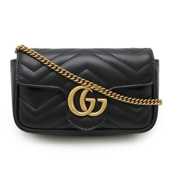 Gucci Handbags - Gucci GG Marmont Super Bag Chain Shoulder Black Quilted Leather